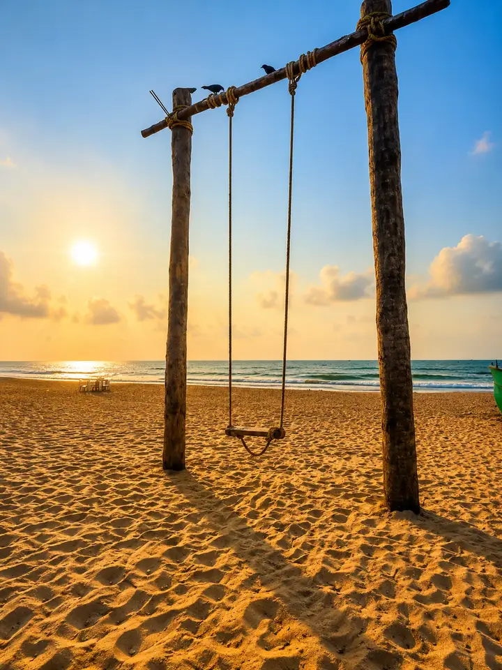 Beach swing near MYRA Golden Beach Resort