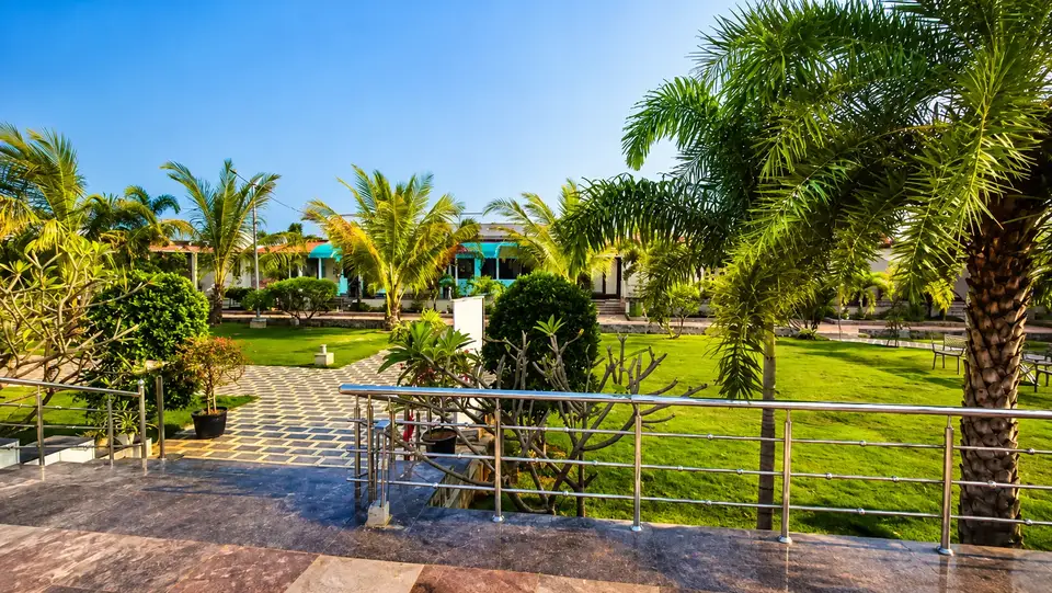 Garden deck at MYRA Golden Beach Resort