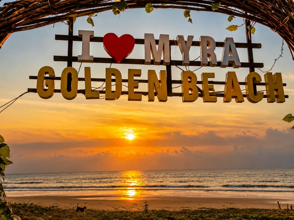 MYRA Golden Beach sunset sign